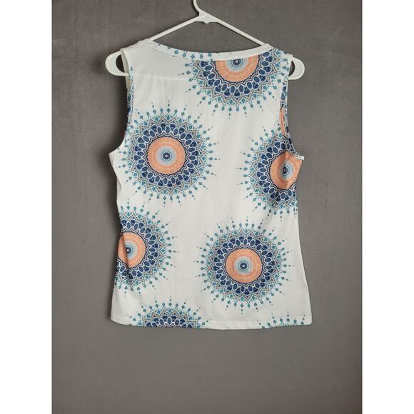 ETCYY NEW Womens Summer Top V Neck Tank Top Sleeveless Loose Fit Medium - Picture 4 of 4